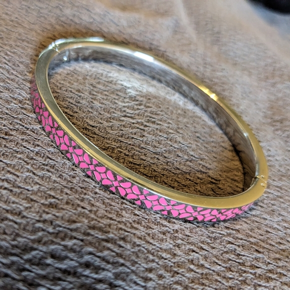 Fossil Bracelet Sterling Silver with Pink Enamel Design - Picture 4 of 6